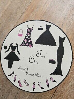 Four 8" x 8" Wendover Lane Tres Chic Dessert Or Salad Plates